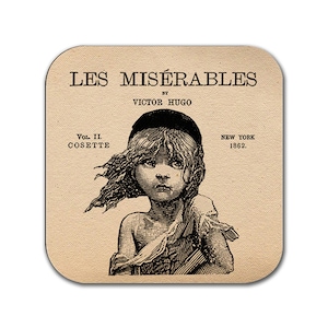 Les Misérables by Victor Hugo Coaster (English version). Coffee Mug Coaster with Les Misérables book design, Bookish Gift, Literary Gift