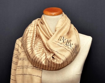 US Constitution and Bill of Rights scarf/ shawl.