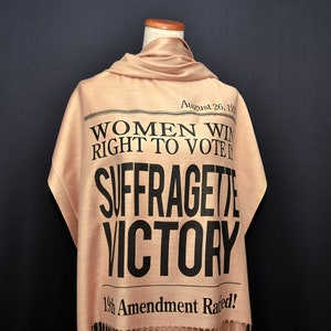 19th Amendment to the U.S. Constitution: Women&#39;s Right to Vote scarf/ shawl, August 18, 1920, Women&#39;s rights