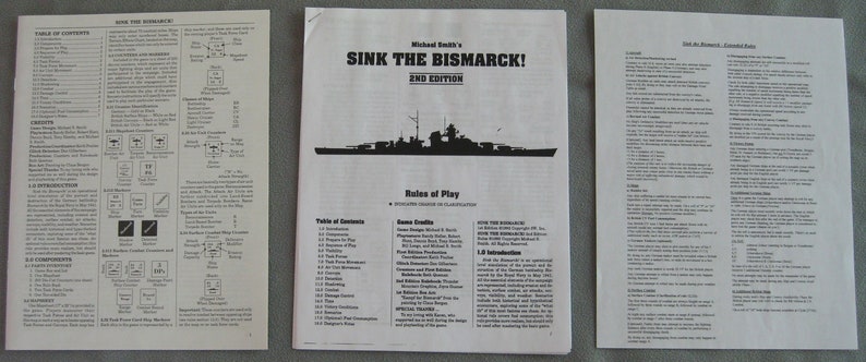 Sink The Bismarck 3w Wargame 100 Complete Partly Unpunched 1992 World War Ii Naval Battle Ship Combat