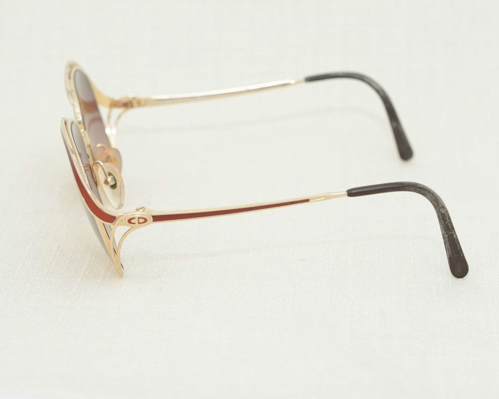 Rare Vintage French CHRISTIAN DIOR Sunglasses With Gilt Frame - Etsy
