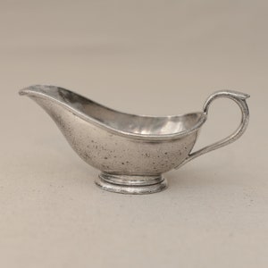 Antique French Silver Plated Sauce Boat, Hallmark Armand Frenais, Anchor between letters A F