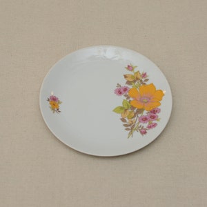 Vintage West Germany Seltmann Weiden Bavaria Dessert Plate with Flower Decor, midcentury porcelain
