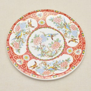 Asai Style Servierplatte mit Chrysanthemen und Vögeln