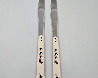 Two Pfaltzgraff Snow Village Stainless Steel Dinner Knives Replacements
