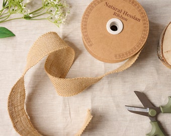 Wide Hessian Jute Ribbon: 50mm Rustic Craft Ribbon