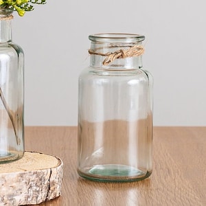 Vintage Botanical Bud Vase: Glass Jar Centerpiece