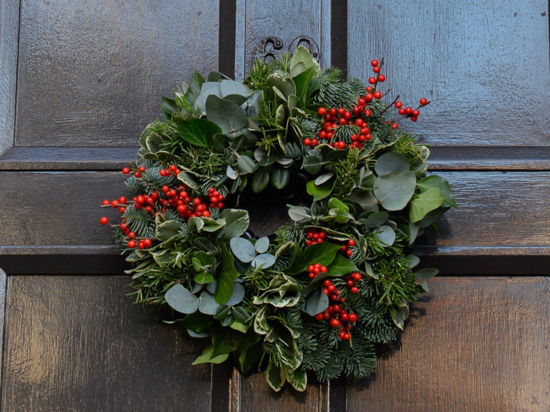 PREORDER Woodland Berry Fresh Foliage Door Wreath Etsy UK