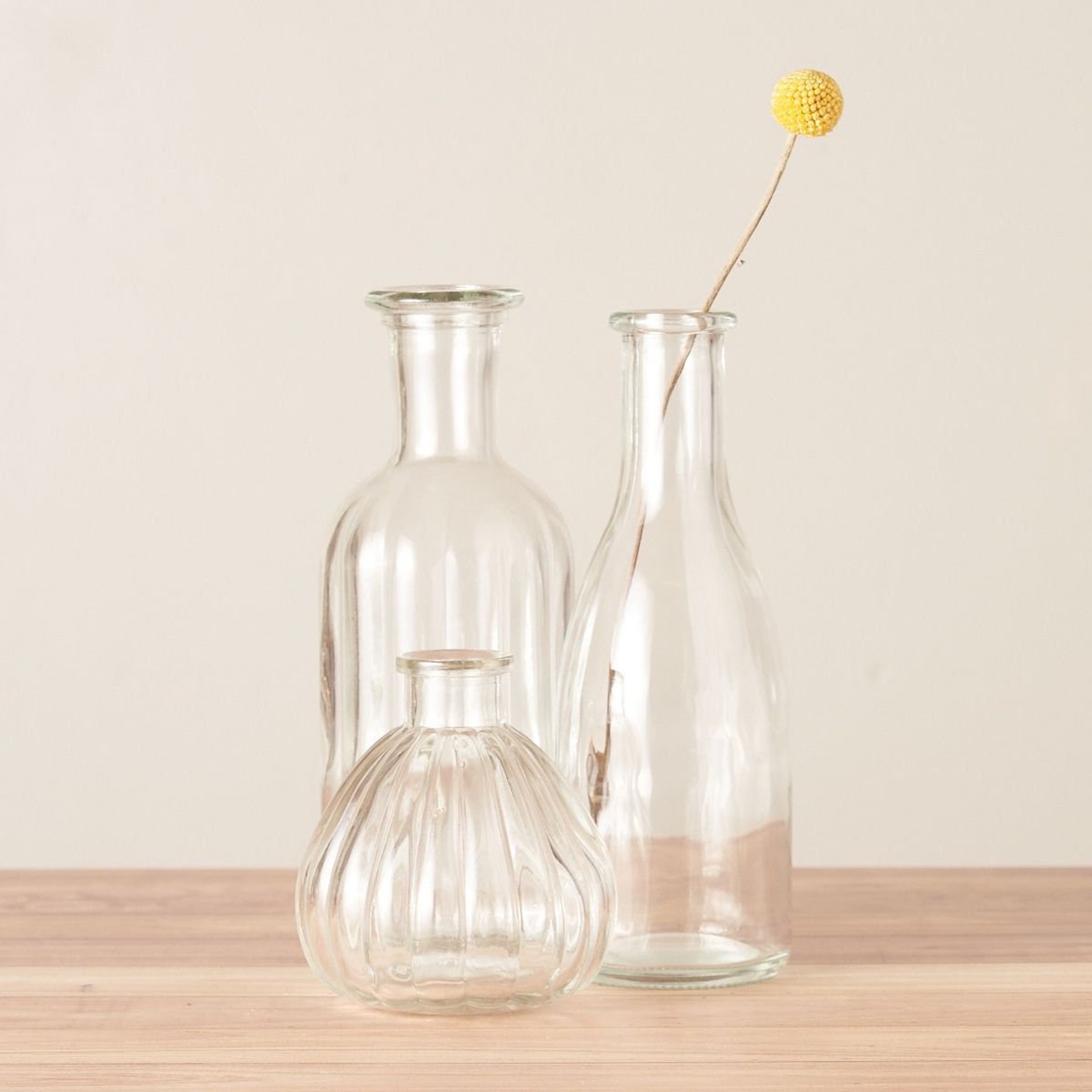 Set of 3 Tall Ripple Bud Flower Vase Centrepiece Vintage - Etsy UK