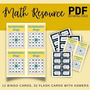 Multiplication Bingo Game | Classroom Resource | Math Resource | Teaching Tools | PDF | Digital Download | Lesson Ideas