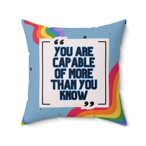 You Are Capable Square Pillow | Classroom Design | Decorative Pillows | Teacher Gift | Decor | School Decorations | Motivational