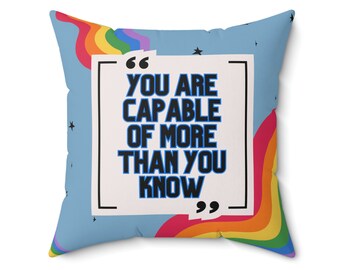 You Are Capable Square Pillow | Classroom Design | Decorative Pillows | Teacher Gift | Decor | School Decorations | Motivational