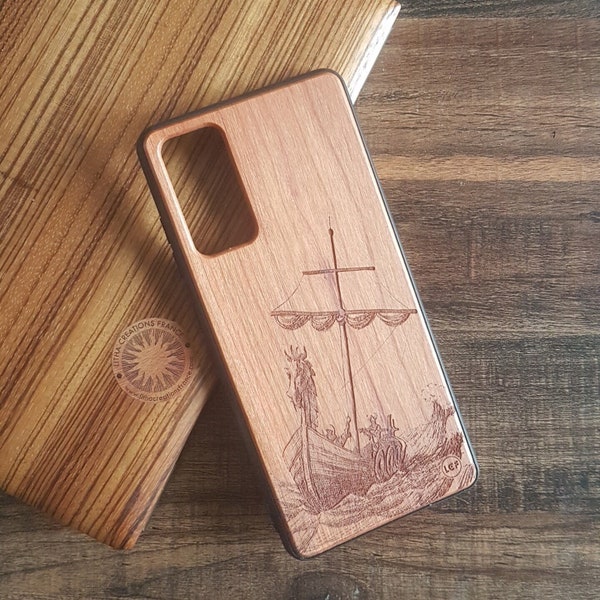 Viking Ship Samsung Galaxy S23 S22 S21 Plus Ultra S20 FE S10 S10e S9 S9+ S8 S8+ S7 Nautical Wood Phone Case