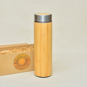 Wood Gift Your Text Photo Logo Names XL Thermos with Engraved Personalized Image with Gift Wrap Offered image 2