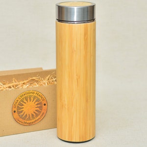 Wood Gift Your Text Photo Logo Names XL Thermos with Engraved Personalized Image with Gift Wrap Offered on Request image 1