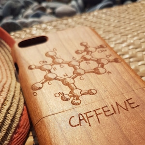 Last Real Plain Cherry Wood Phone Case Design CAFFEINE perfect Mother&#39;s day gift for mom who still use iPhone  7