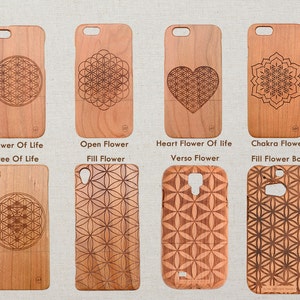 Flower of Life  Wood Phone case iPhone 15 Pro 14 Plus 13 12 mini 11 Pro Max XS Max X 7 8 Plus Sacred Geometry Collection