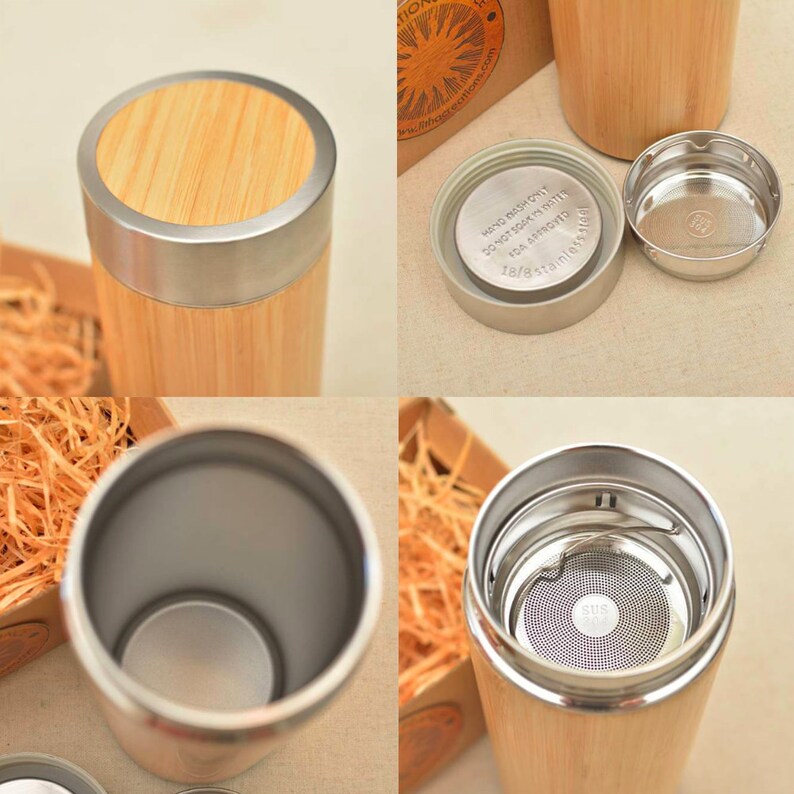 COFFEE BEANS Wood Thermos Wooden Coffee Tea Flask with Etsy