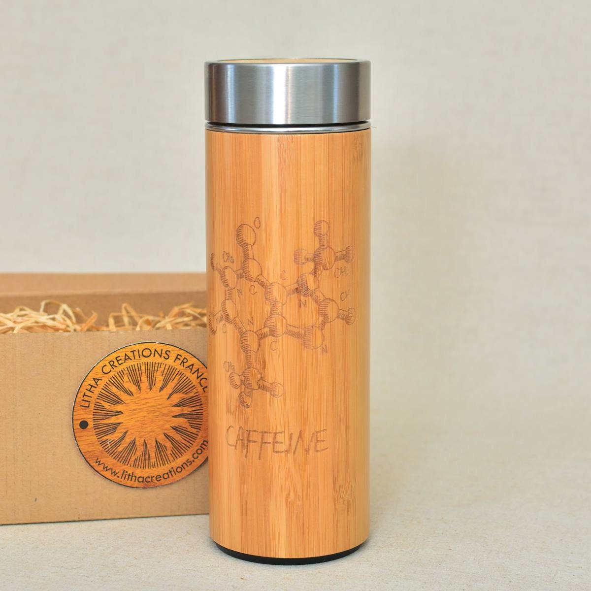 Caffeine Chimie Bouteille d'eau en Bois Xl Thermos