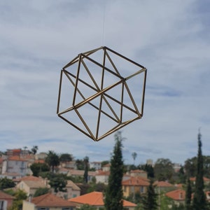 Pequeño PUNTO DE PARTIDA Himmeli Móvil colgante de latón Decoración para el hogar Equilibrio vectorial 3D