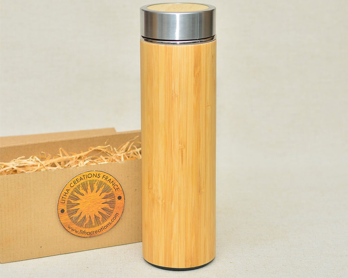 Personalisiertes Geschenk Holz XL Thermoskanne mit Ihrem Text | Etsy