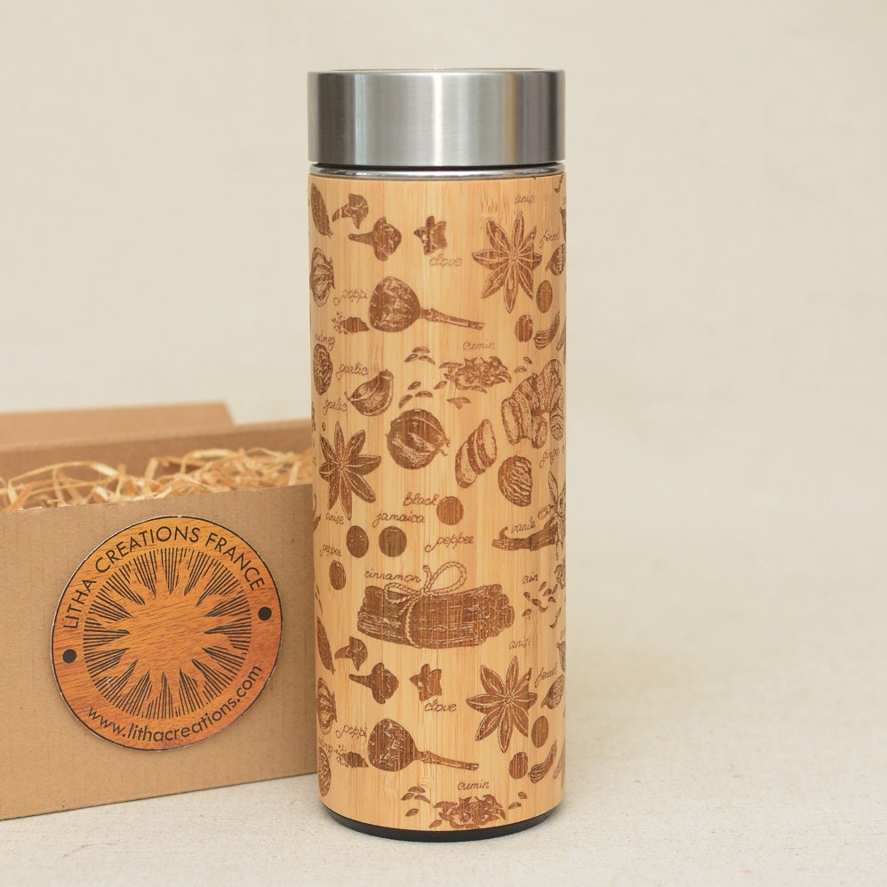 Spices Wood Xl Thermos Flacon Sous Vide en Bois Bouteille d'eau