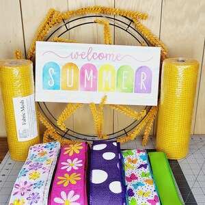 Welcome Summer DIY Wreath Making Kit Bundle: Welcome Summer Themes + Front Door Decor, summer popsicle do it yourself wreath kit, summer kit