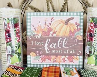 DIY Fall Wreath Kit: Deco Mesh, Ribbons & Wooden Sign