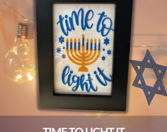 Hanukkah Art, Vinyl on Glass, Holiday Decor for Home and Family