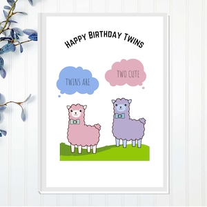 Carte de voeux - carte d'anniversaire de jumeaux - carte d'anniversaire pour garçons jumeaux - carte d'anniversaire pour jumeaux fille - carte d'anniversaire pour jumeaux garçon-fille