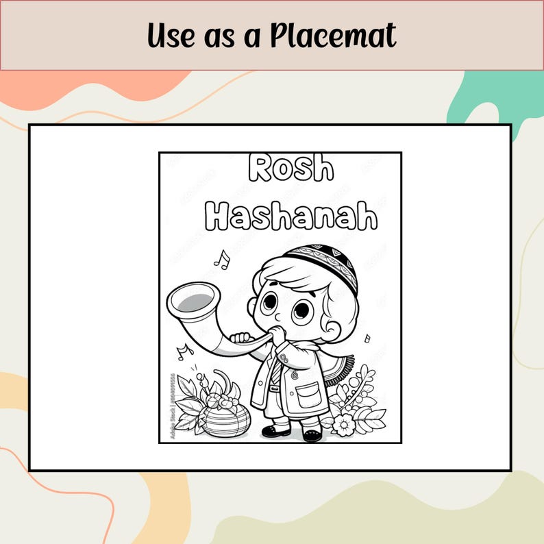 Rosh H Coloring Pages: Jewish New Year Activity (PDF) - Etsy