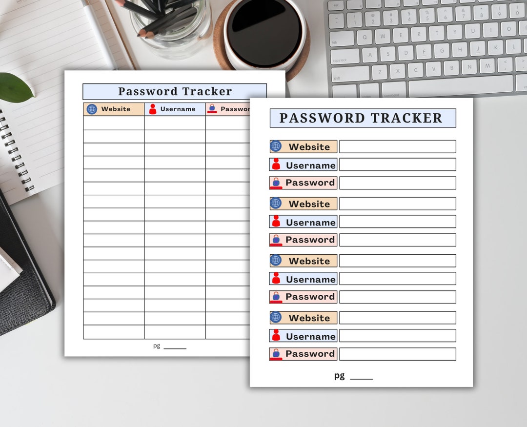 Mem Password Memory Printable Digital Password Memory Aid - Etsy