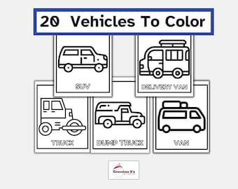 Transportation Color Pages for Preschoolers-Printable -Toddler Activities