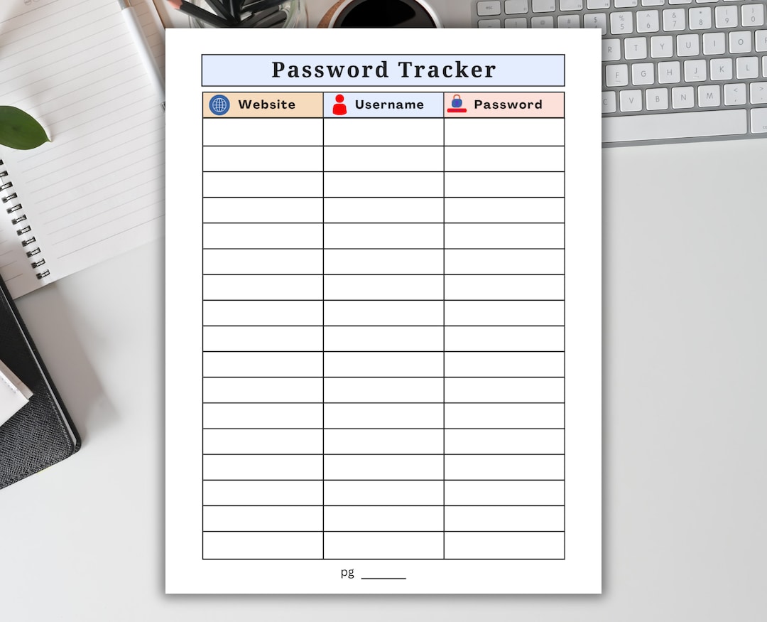 Password Memory Bank Password Tracker Memory Aid for Seniors, 8 1/2 X 11 - PDF - Etsy