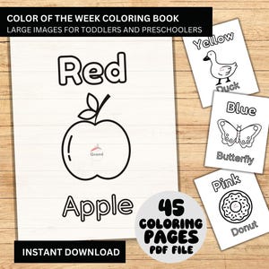 Learn Colors Coloring Sheets for kids|Color of the Day Printable Preschool Activity|Homeschool Coloring|Toddler Learning|Teacher Resources