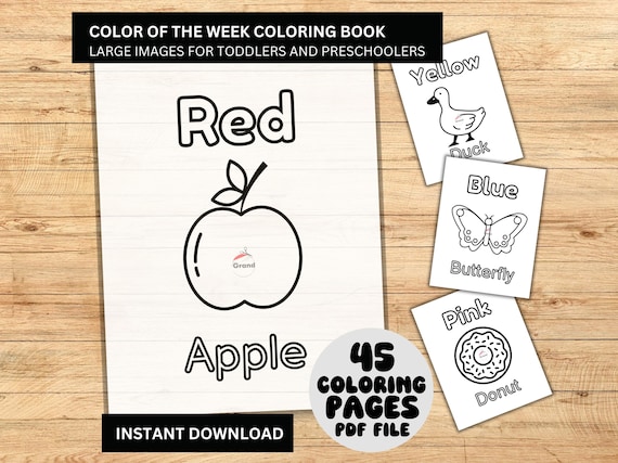 Learn Colors Coloring Pages Printable PDF | Color of the Day Preschool Activity Sheets | Toddler Kindergarten Homeschool Teacher Resource