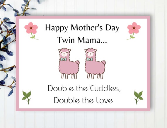 Twin Llama Mother's Day Card: Mama of Twins (digital Download) - Etsy