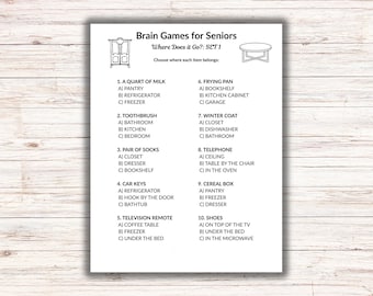 Brain teaser puzzles - memory games for you to help seniors with or without dementia