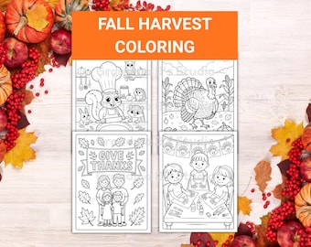 Fall Coloring Pages with Cozy Animals in a Printable PDF