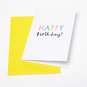 FELIZ ANIVERSÁRIO - Cartão de felicitações A6 com envelope - Impresso em cartão reciclado de qualidade
