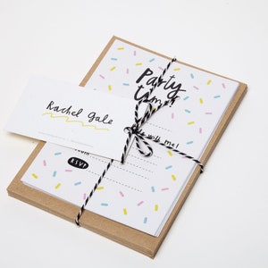 Convites para festas - Escolha entre 3 designs - Pacote de 10 com envelopes - Materiais 100% ecológicos!