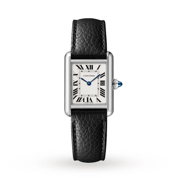 Cartier Tank Must XL Automatic Steel Black Leather Silver Dial WSTA004