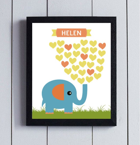 Items similar to Elephant sign in board Baby shower ...