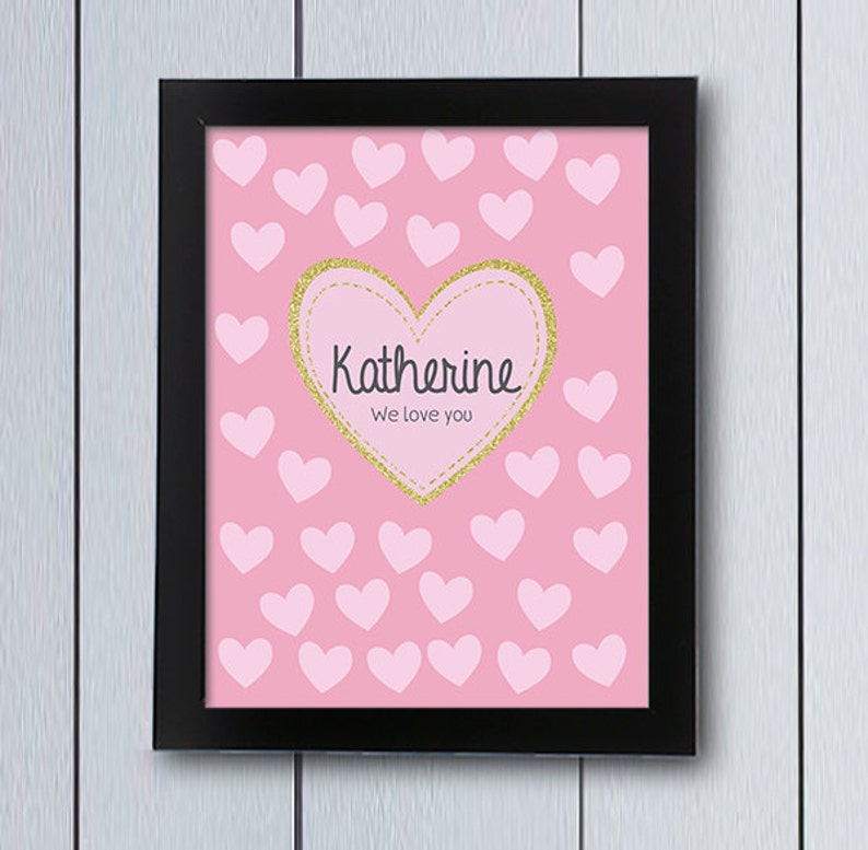 Love Hearts Baby Shower Sign In Board Guestbook Printable