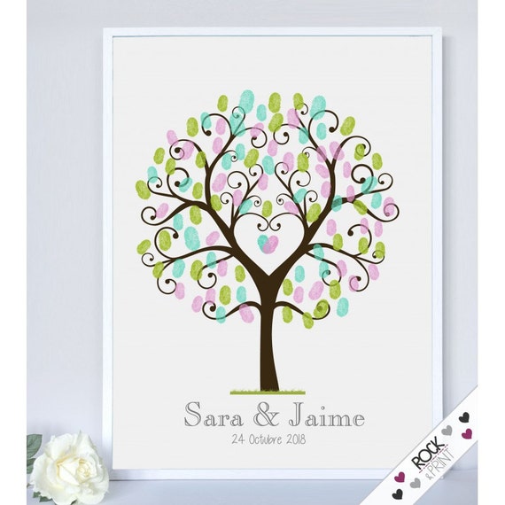 Guest Book Wedding Fingerprint Tree Printable Fingerprint