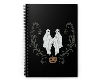 Halloween Ghost Spiral Notebook: Spooky Journal, Ruled Line Notepad