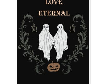 Ghostly Lovers Print | Ethereal Couple, Gothic Halloween Wall Art