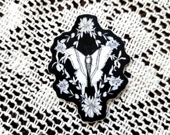 Botanical Moth Vinyl Sticker, Mini Moth Sticker, Botanical Insect Sticker, Nature Lover Gift, Gothic Cottagecore Sticker
