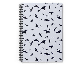 Spooky Flying Bats Spiral Notebook: Halloween Journal, Ruled Pages