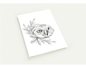 Snowy Owl Christmas Card Pack - Personalized Greeting Cards with Foil Accents